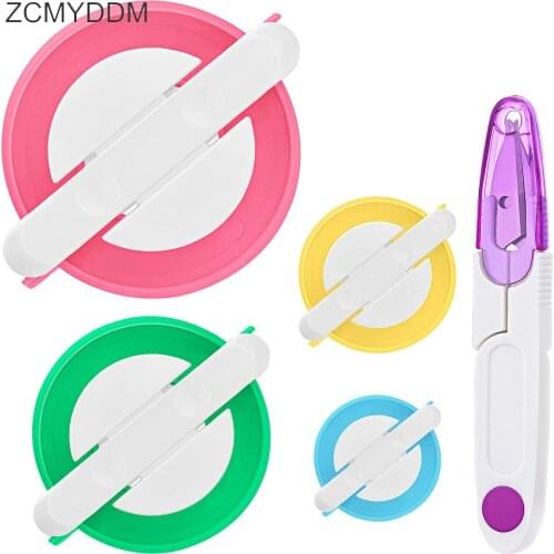 ZCMYDDM Round Pompom Maker Handcraft Knitting with Scissors for Hat Scarf Headband Decoration Cut fabric DIY Sewing Supplies