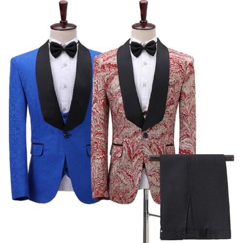 Blue wine red blazer men formal dress latest coat pant designs marriage suit men terno masculino trouser wedding suits for mens