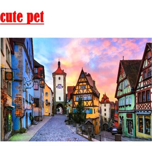 Rothenburg ob der Tauber DIY Germany diamond cross stitch Mosaic home decorative art painting square drill round diamond