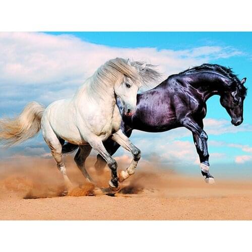 Full Round Diamond 5D DIY Diamond Painting Running Horse Embroidery Cross Stitch Rhinestone Mosaic Painting Home Decoration