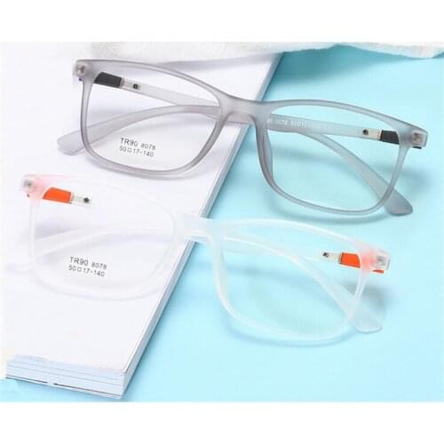 Transparent Jelly Color Square Computer Glasses Frame Ultralight TR90 Clear Mirror Literary Prescription Eyeglasses Women Men