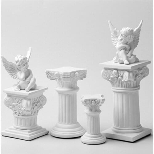 Roman Pillar Greek Column Angel Resin Figurine Base Wedding Decoration CenterpieceTable Decor Gift Party Events Accessories