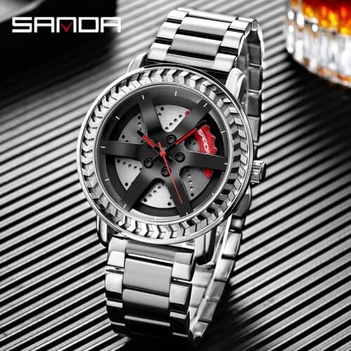 BASID Top Brand Luxury Wheel Rim Hub Car Design Men Watch Street Wear Sports Business Wristwatch Gifts Gentleman Waterproof