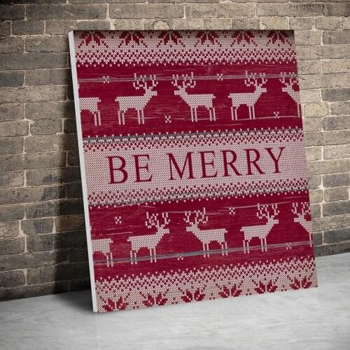 Framed Be Merry Sweater Christmas Posters Canvas Paintings Wall Art Canvas Prints Pictures Kids Room Decor Home Inner Frame