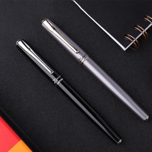 Pimio 816 Rollerball Pen Luxury Business Office Gift Pen 0.5mm Fine Point Black Ink Pens for Smooth Writing Black Grey