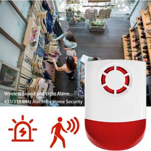 120dB Indoor Outdoor Wireless Flashing Siren Strobe Light Siren Home Alarm Security System For Offices Family Homes Etc
