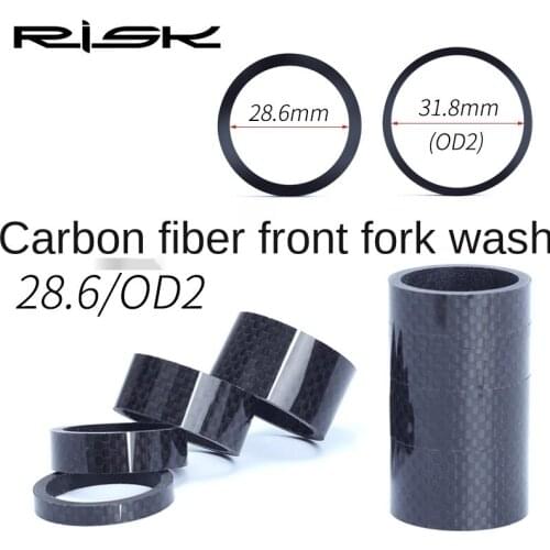 RISK MTB Road Bike Bicycle Headset Stem Carbon Fiber Washer 1-1/8" 28.6mm 1-1/4" 31.8mm OD2 Stem Front Fork Adjustment Spacer