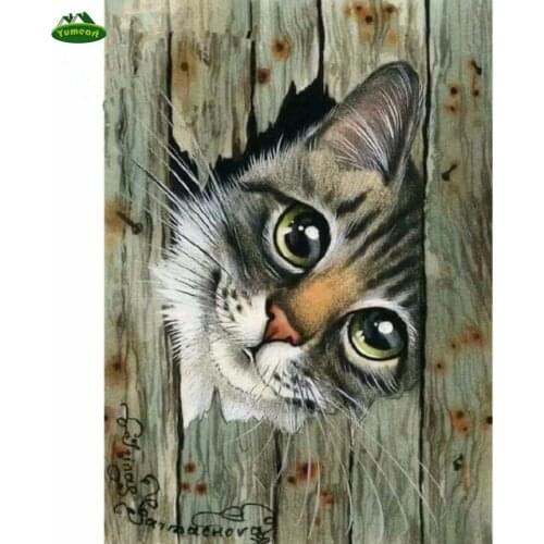 Rhinestone painting crystal Home Decor DIY Diamond painting Animal 3D cross stitch pattern diamond embroidery Animal Cat