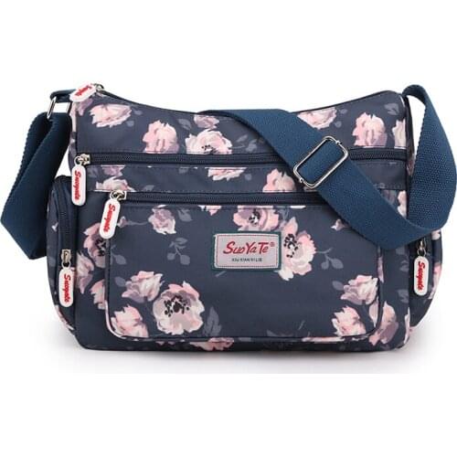 New Nylon Shoulder Bag For Women 2021 Leisure Waterproof Large-capacity Messenger Bag Flowers Travel Wallets And Handbags Sac