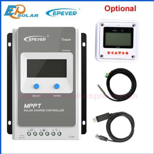 Tracer2210AN 3210AN 20A 30A 12V/24V MPPT solar controller with MT50 remote meter USB Communication cable & temperature sensor