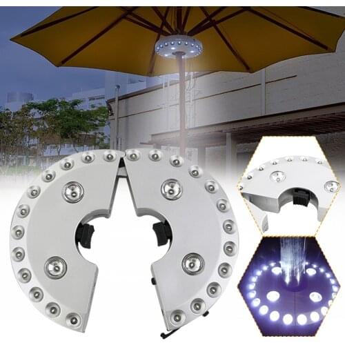 Outdoor Poles Tent Camping Lights Warm Whtie Lamp parasol Umbrell led for Lantern Beach Garden Patio Umbrella Light