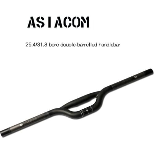 New ASIACOM bike matt 3K full carbon fibre small-bore double-barrelled handlebar bicycle handlebar 25.4/31.8*600-740mm Free ship