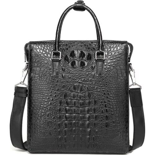 Hongzhiyan Vertical brief case mens business style new crocodile leather crocodile men handbag shoulder bag