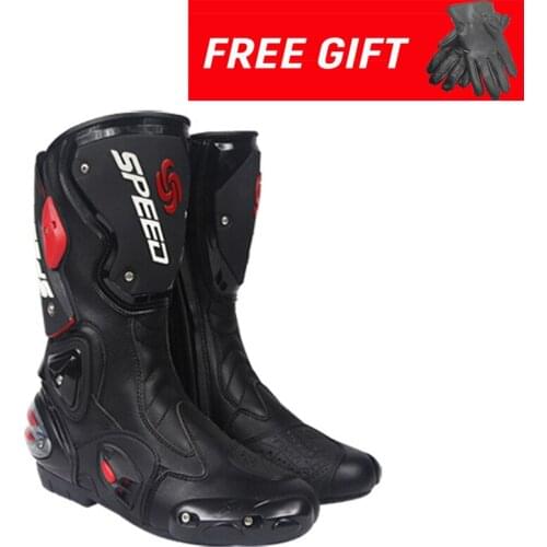 Motorcycle Protective Gear Boots Speed Racing Boot Moto Boats Botinki Black Waterproof Motocross Shoes Motorbike Riding Shoes