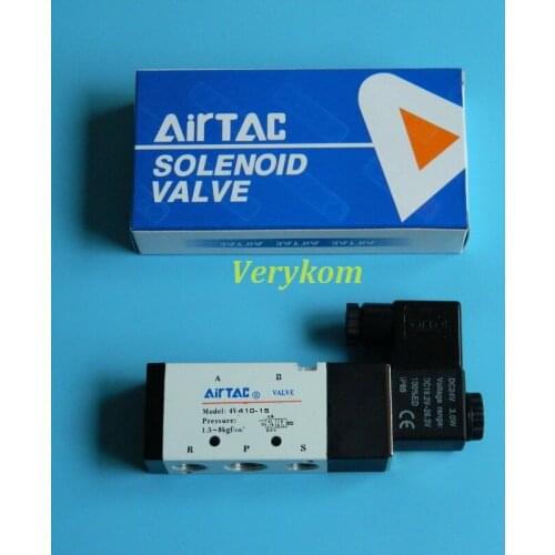 1Pcs 4V410-15 DC24V 12V AC220V 110V 5Ports 2Position Single Solenoid Pneumatic Air Valve 1/2" BSP 24V 220V