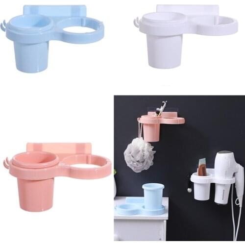 1PCS Hair Dryer Holder Hair Curler Shelf ABS Multifunction Storage Shelves Wall-mounted Rack Bathroom Organizer Home Accessories