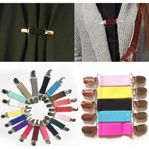 1PC Elastic Band Sweater Shawl Clips Women Cardigan Blouse Clips Shirt Collar Retro Metal Clip Holder Winter Scarf Clasps