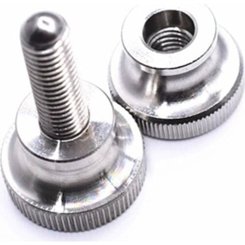 1pcs M6 GB834 304 stainless steel High head knurled screw Slingshot step hand screws 10mm-60mm Length