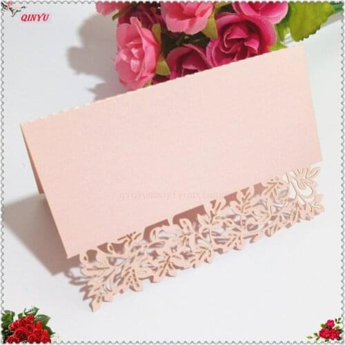 10pcs Laser cutting carved lace romantic pattern Seat card Name Card wedding table decoration Festival Party supplies 6z