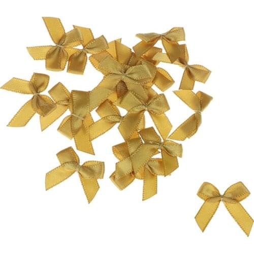 20Pcs 2.5cm DIY Craft Decoration Width 3cm Height Cute Handmade Small size Polyester Satin ribbon Bow Flower