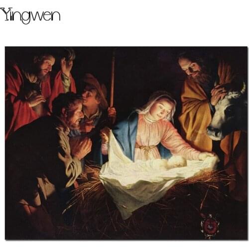 5d Diy Diamond Paintings Jesus Christ Birth Wall Painting 3d Diamond Pattern Picture Needlework Religious Mosaic Decor Stickers