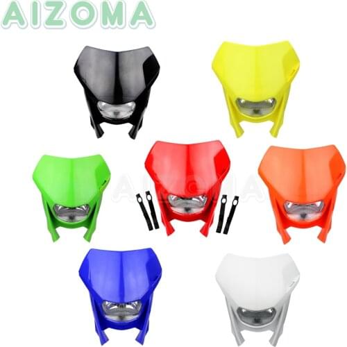 7 Colors Supermoto Motocross 12v 35w Headlight Enduro MX Universal For YAMAHA KAWASAKI Suzuki DRZ400S/M GAS EC 515 FSR EC 300