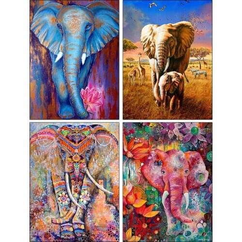 Diamant Painting 5D DIY Diamond Painting Full Square Drill "Color elephant" Embroidery Cross Stitch gift Home Decor Gift