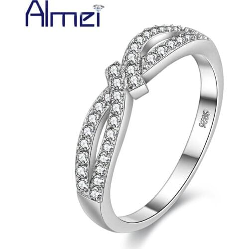 49% off CZ Zircon Rings for Women Engagement Friends Gifts Fashion Crystal Ring Gift Jewelry Silver Color Anel Feminino JZ007