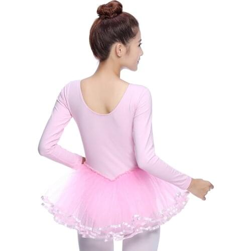Ballet Gymnastics Leotard Tutu Skirt Dress For Girls WomanLong sleeves Ballerina Dancing Performance Dancewear Costumes