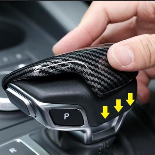 ABS Carbon Fiber Style For AUDI Q5 Q7 A6 A4 B7 A5 A7 A4L A6L Q5L S6 S7 Car Speed Gear Shift Head Cover Trim Protection Sticker