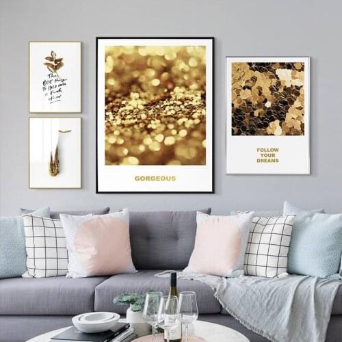 Spray Color Abstract Yellow Plant Tree Leaves Letter Canvas Painting Wall Picture Printing Poster Living Room Home Decoration