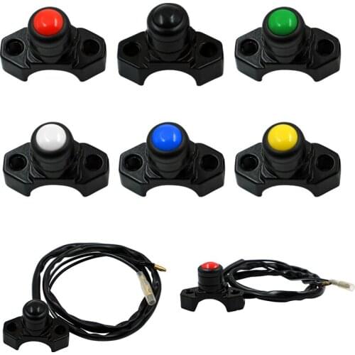 Colorful Motorcycle Start Switch Horn Button Flameout Overtaking Function Switch With Wire Harness For Moto Motor ATV Bike