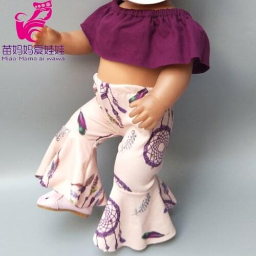 Baby doll clothes for 43cm born baby dolls clothes Bell Bottom Pants Wide Leg Trousers for 18 inch doll clothes pants