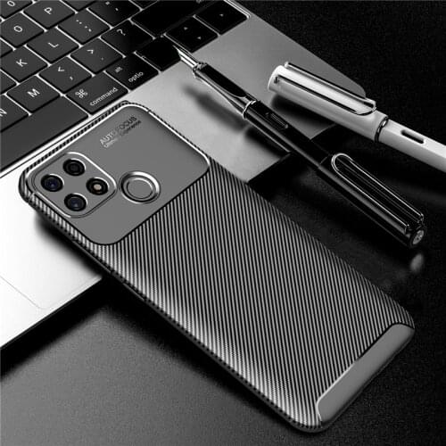 For OPPO A15 A52 A72 A73 A92 A93 A5 A9 2020 Carbon Fiber Soft TPU Silicone Shockproof Case Cover for OPPO F17 Reno 4 SE 3 Pro
