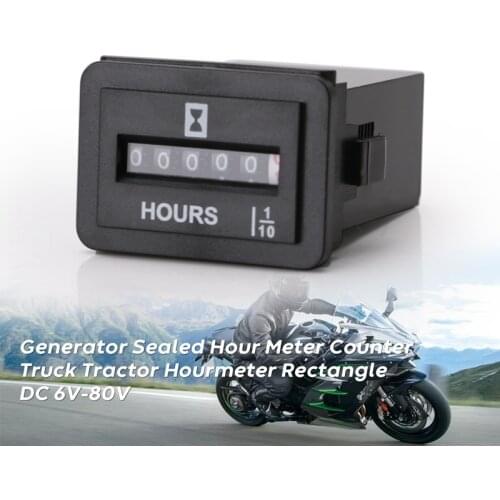 DC 10V-80V Generator Sealed Hour Meter Counter for Boats Trucks Tractors Cars Hourmeter
