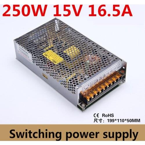 S-250-15) 250W 15V 16.5A switching power supply, LED power supply 15V SMPS AC TO DC 15V Transformer Led Strip Industry