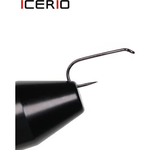 ICERIO 500PCS Fly Tying Barbless Hook High-carbon Steel Down Eye 1X Long Shank 1X Strength Sproat Bend Fishing Hook