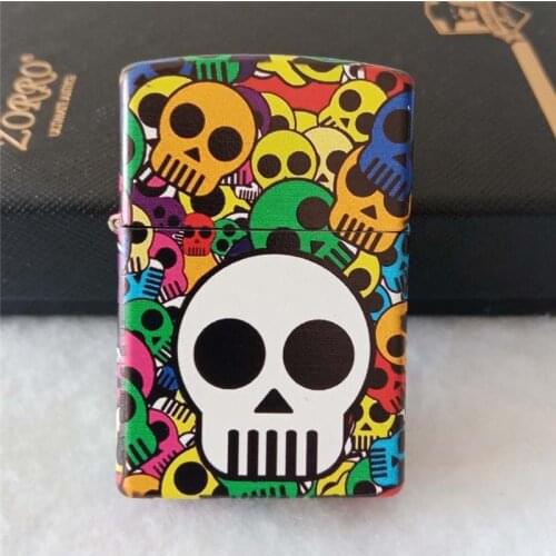 Zorro Brass Kerosene Windproof Lighter Personality Creativity Five Side Color Printing Cartoon Lighter Classic Kerosene Machine