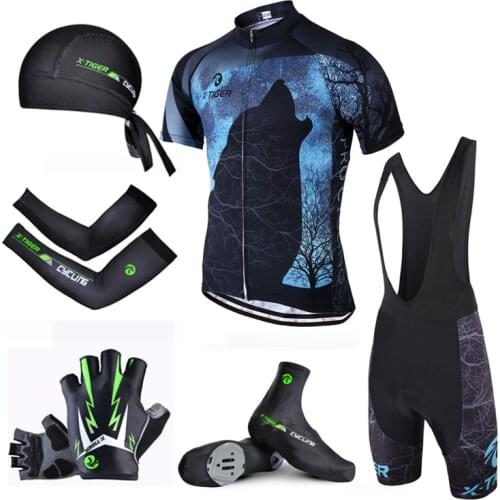 Pro X-Tiger Summer Cycling Set ! Cycling Jersey Set Shorts Sleeve Mountian Bike Clothes Racing Bicycle Clothing Wear