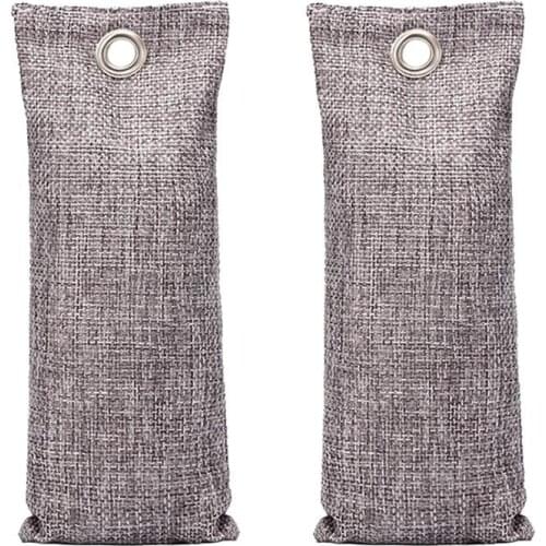 Bamboo Charcoal Air Purifying Bag (2 Pack) 50G Activated Charcoal Odor Absorber Natural Air Freshener For Home Shoe Odor Elimi