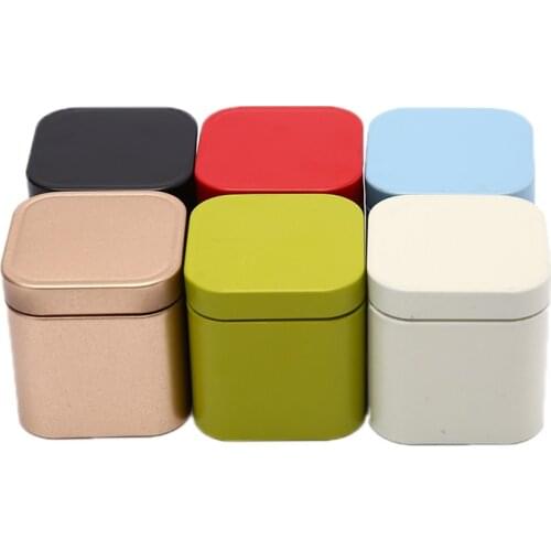 Tea Cans Square Metal Packaging Storage Box Case Small Tin Jars Food Chocolate Candy Sealed Boxes Party Gift Box