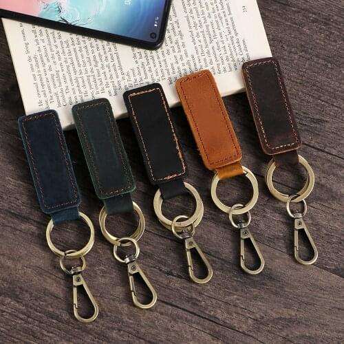 Mini Purse Holder Real Cowhide Keychain Genuine Leather Pocket For Car Keys Ring Clip Women Men Accessories Handmade 2019 Gift