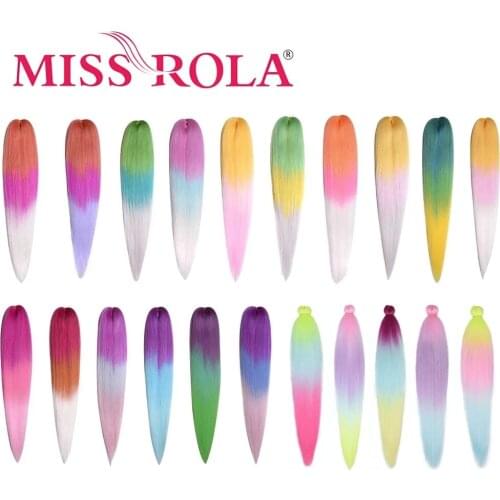 Miss Rola New Color 24Inches 100g Kanekalon Hair Wholesale Braid Synthetic Hair Extension Pre Stretched Pink Twist Jumbo Braids