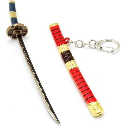 Fashion Katana Keychain Detachable Pendant Keyrings Cosplay Zoro Japanese Weapon Key Holder Jewelry Gift For Cartoon Fans