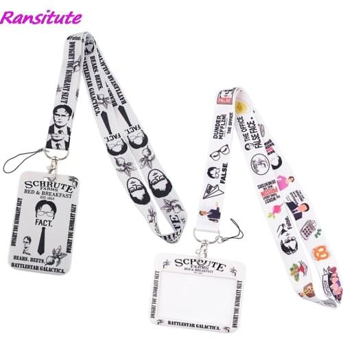Ransitute R1996 Fashion TV Show The Office Card Holder ID Holder Bus Card Holder Staff Card Lanyard For Keys Phone DIY Hang Rope