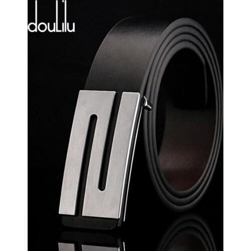 Mens Jeans Adult Casual Vintage Belt Luxury Smooth Buckle High Quality Brand Cowhide Leather Belts For Men Free Shipping