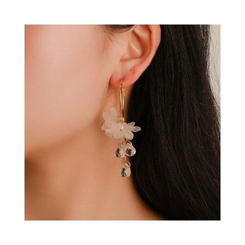 New fashionTemperament wild crystal flower fairy earrings For Women girl Accessories jewelry wholesale