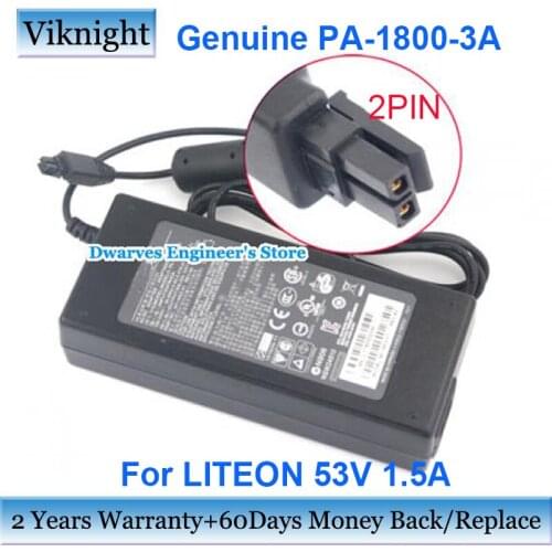 Genuine 53V 1.5A 79.5W AC Adapter Charger For LITEON PA-1800-3-LF 341-0402-01 PA-1800-3A Power Supply Adapter 2Pin