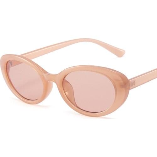 Retro Small Frame Oval Women Sunglasses Female Jelly Color Trendy Eyeglasses Metal Hinge Glasses