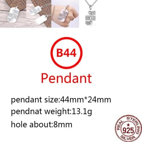 B44 s925 sterling silver pendant personality retro jewelry couple models letter tag punk hip-hop style gift for friends new hot